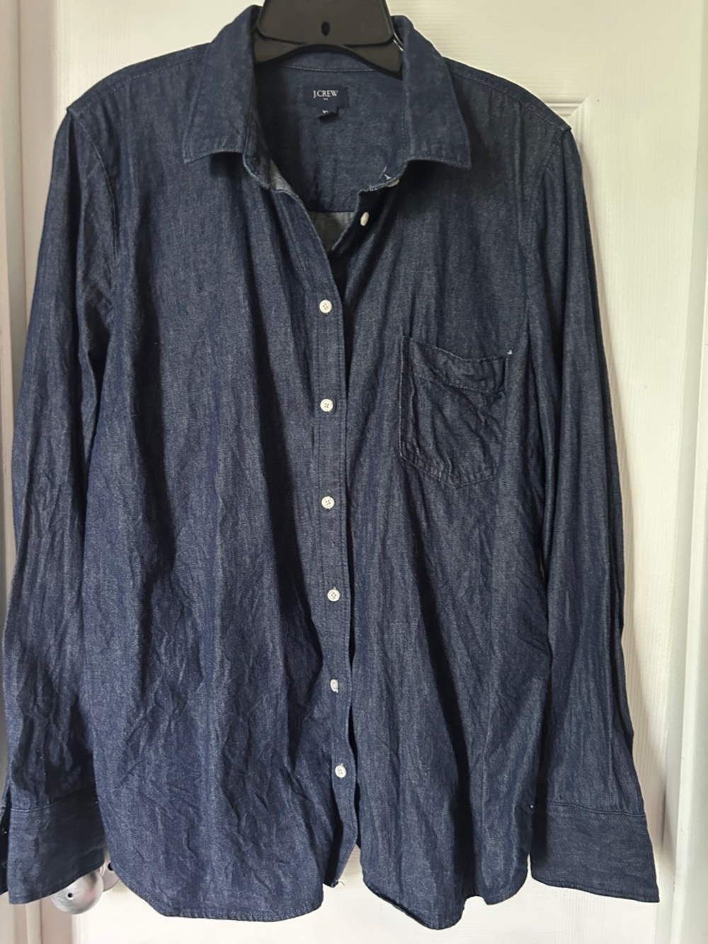 J. Crew Men’s Dark Blue Denim Button-Down Shirt